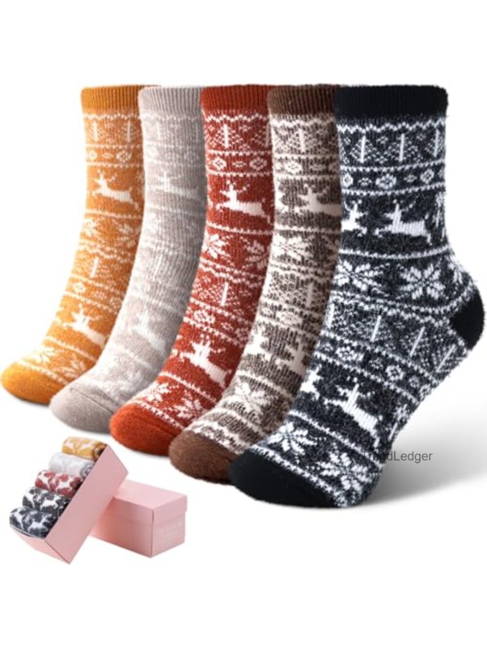 Wool Blend Fuzzy Socks Thick Cozy Home Sleep Socks 5 Pairs